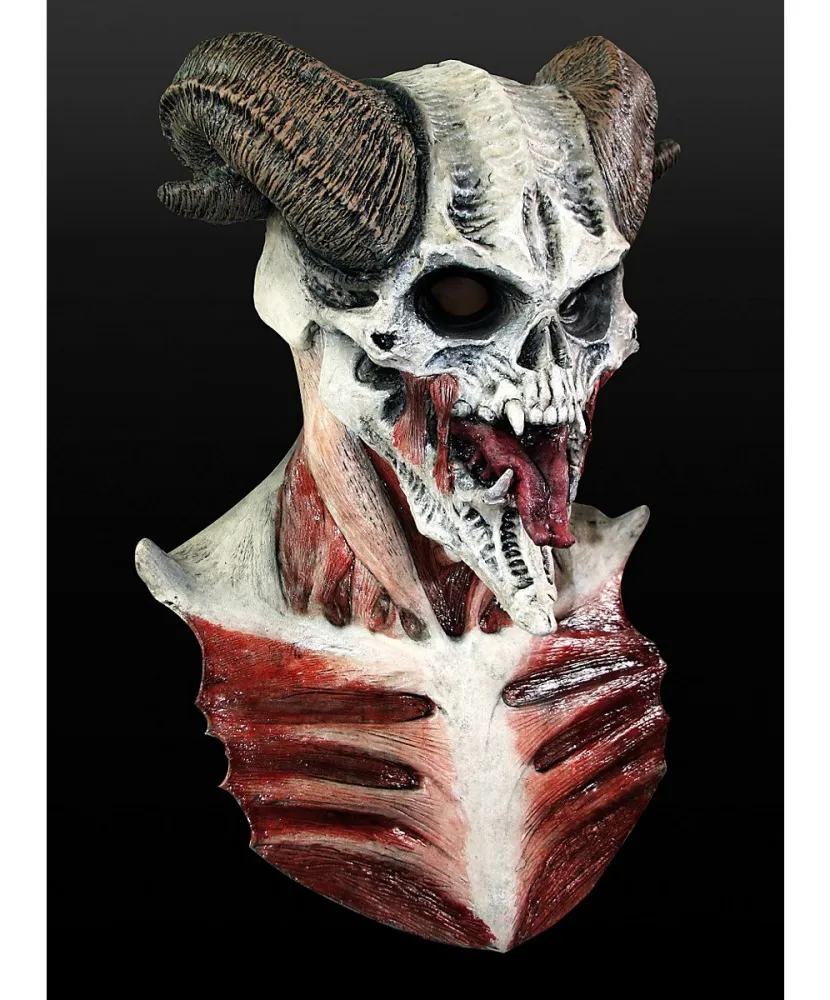 Латексная маска 'Дьявол' с большими рогами (4374)