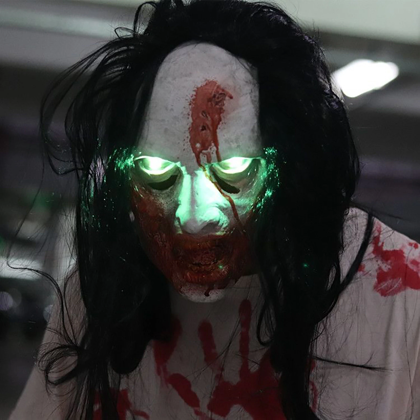 Хэллоуин маска зомби с длинными волосами