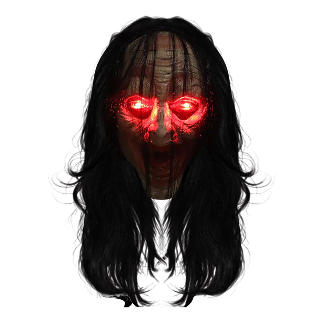 Хэллоуин маска зомби с длинными волосами 2
